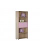 n1-double-bookcase-pink Double Bookcase 73.2x35x180cm Melamine LATTE-LIGHT PURPLE/PINK