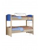 n4-Bunk-Bed-latte-blue  Νο4 Παιδικό Κρεβάτι Κουκέτα για Στρώμα 90x190cm Μπλε/ Λάττε Μελαμίνη