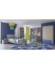 set-No3-latte-90-Blue Children's Room Set Melamine Latte / Blue 7pcs with Bed for Mattress 90x190cm. 