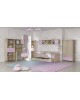 set-No3-latte-90-pink Children's Room Set Melamine Latte / Pink 6pcs with Bed for Mattress 90x190cm.