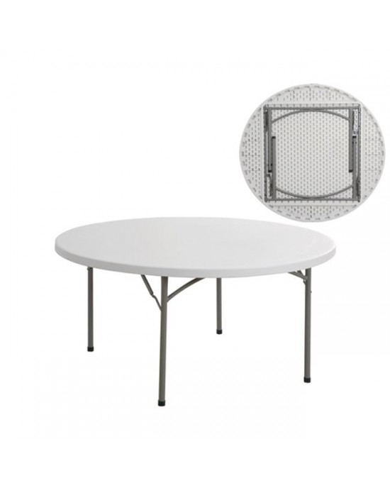 ΕΟ174 BLOW Conference table - Catering Folding, Metal Gray Paint, HDPE White