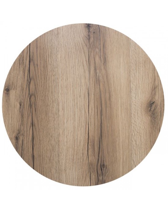 Ε100,44ΗΡ HPL (High Pressure Laminate) Table Top Natural Wood Shade-Φ60cm/12mm