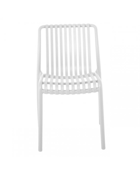Ε3801,1 MODA Καρέκλα Στοιβαζόμενη PP - UV Άσπρο  48x57x80cm
