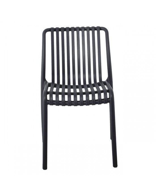 Ε3801,2 MODA Καρέκλα Στοιβαζόμενη PP - UV Ανθρακί-48x57x80cm
