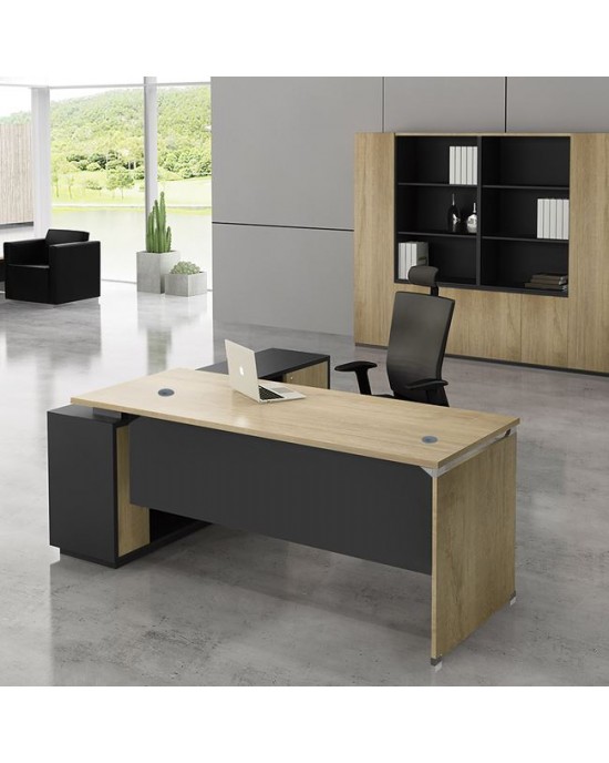 ΕΟ935,R PROJECT Desk (RIGHT) 180x160x75cm Sonoma/Grey
