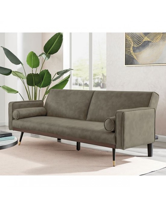 Ε9443,3 CLICK Sofa - Living Room Bed - Sitting Room, Suede Cappuccino Fabric  192x84x76cm Bed:192x98x37cm