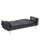 Ε9445,3 FLICK Sofa - Bed for Living Room - Sitting Room, 3-Seater Velure Fabric Gray Sofa:211x87x81-Bed:211x111x40cm.