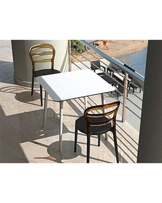 32.0042 Bibi Polypropylene Chair Acrylic Black / Honey Transparent 42X50X85cm.