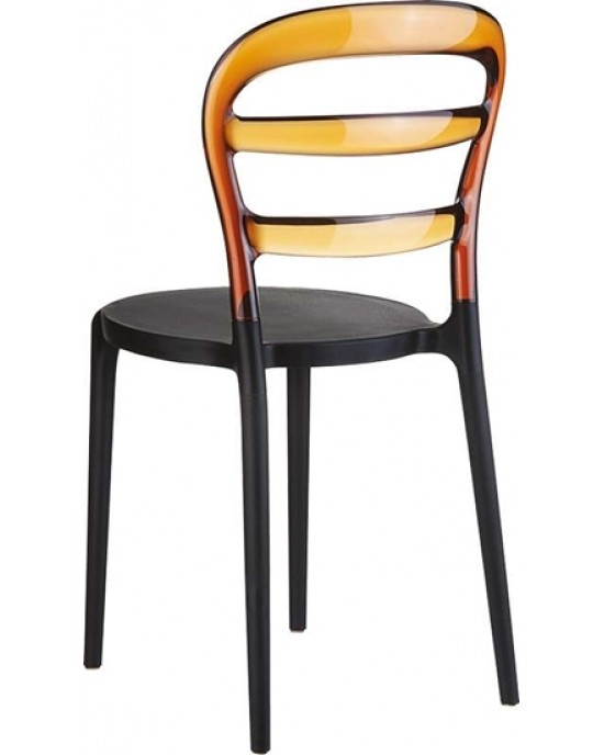 32.0042 Bibi Polypropylene Chair Acrylic Black / Honey Transparent 42X50X85cm.
