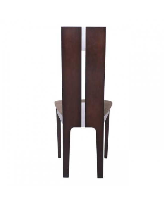 Ε7675 MILENO Chair Burn Beech/Fabric Brown 1 pack / 2 pcs- 46x47x103cm