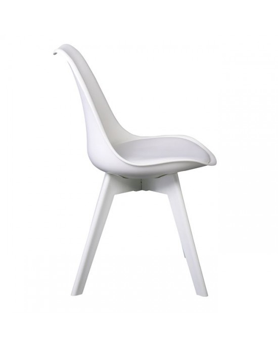 ΕΜ137,1 MARTIN-II Chair PP White (assembled cushion) 1 pack / 4 pcs