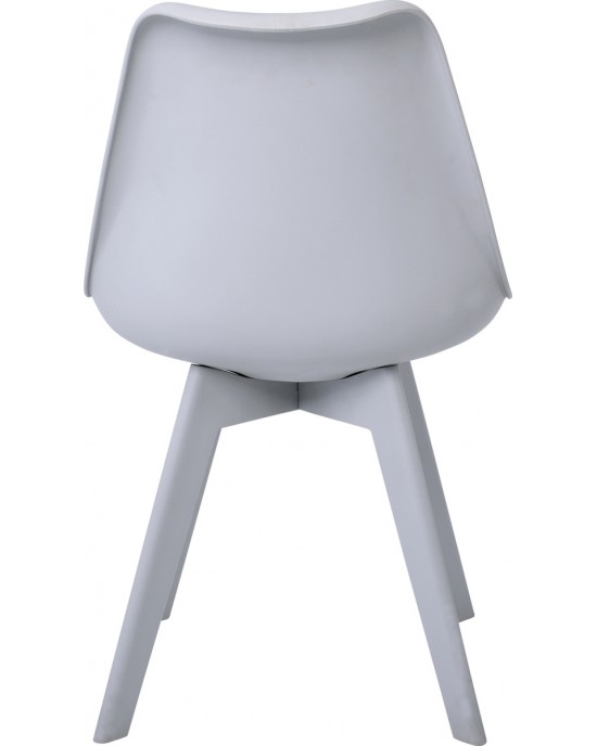 ΕΜ137,4 MARTIN-II Καρέκλα PP Γκρι, Μονταρισμένη Ταπετσαρία 1 pack / 2 pcs-49x56x83cm