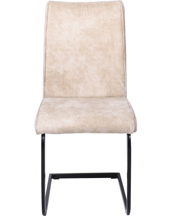 ΕΜ794,3 TORY Chair Black Metal/Suede Beige Fabric 2 pack / 4 pcs