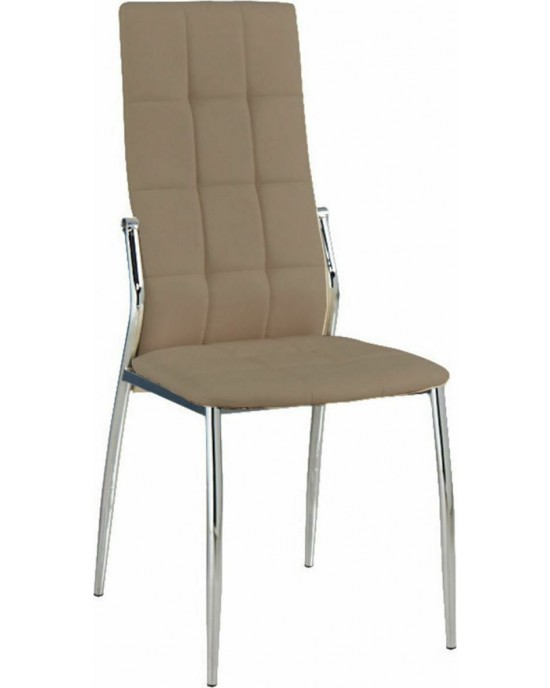 ΕΜ900,3 PRIMA Chair K/D Chromed Frame/Cappuccino Pu 2 pack / 4 pcs- 45x52x100cm
