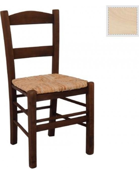 Ρ950,0 ΣΥΡΟΣ Καρέκλα Άβαφη με Ψάθα Αβίδωτη- 41x45x88cm