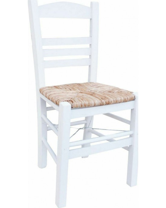 Ρ969,Ε8 SIFNOS Chair Impregnation Lacquer White 1 pack / 2 pcs- 41x45x88cm
