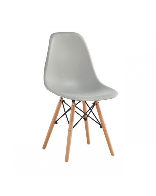 ΕΜ123,01W ART Wood Chair PP Grey 1 pack / 4 pcs