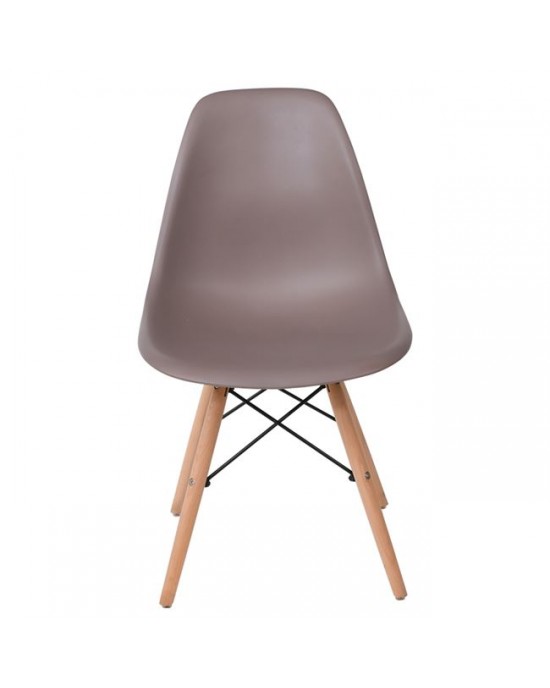 ΕΜ123,9P ART Wood Chair PP Sand Beige 1 pack / 4 pcs