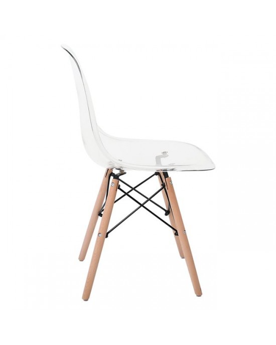 ΕΜ123 ART Wood Chair Pc Clear 1 pack / 4 pcs