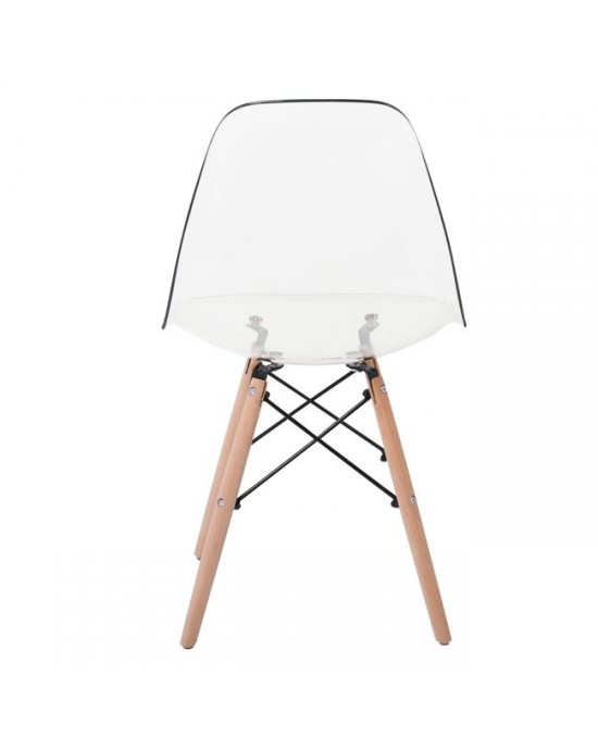 ΕΜ123 ART Wood Chair Pc Clear 1 pack / 4 pcs