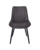 ΕΜ169,4 MORGAN Chair Steel Black Paint/Suede Grey Fabric 2 pack / 4 pcs- 53x61x86cm