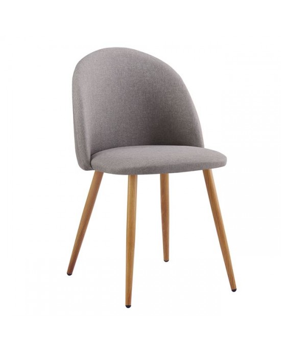 ΕΜ762,1 BELLA Chair Metal Natural Paint/Sand-Grey Fabric 1 pack / 4 pcs-50x57x81cm