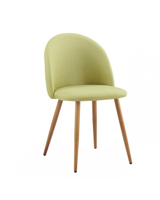 ΕΜ762,2 BELLA Chair Metal Natural Paint/Lime Fabric 1 pack / 4 pcs-50x57x81cm