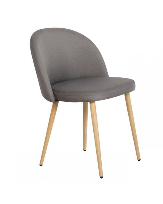 ΕΜ762,4 BELLA Chair Metal Natural Paint/Dark Grey Fabric 1 pack / 4 pcs-50x57x81cm