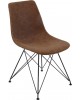 ΕΜ777,2 PANTON Chair Black Metal/Pu Vintage Brown 1 pack / 4 pcs- 43x57x81cm