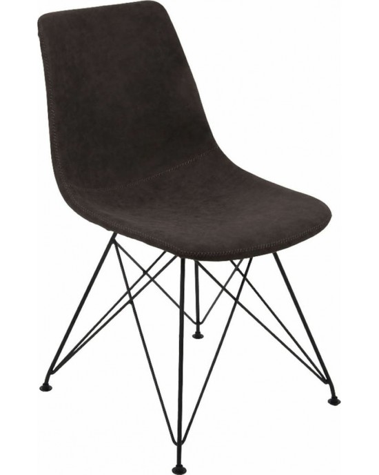 ΕΜ777,3 PANTON Chair Black Metal/Pu Vintage Black 1 pack / 4 pcs- 43x57x81cm