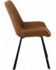 ΕΜ790,2 MATT Καρέκλα Tραπεζαρίας Μέταλλο Βαφή Μαύρο, Ύφασμα Suede Καφέ 2 pack / 4 pcs-55x61x88cm
