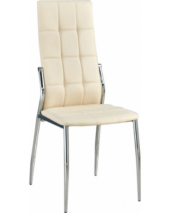ΕΜ900,2 PRIMA Chair K/D Chromed Frame/Dark Cream Pu 2 pack / 4 pcs- 45x52x100cm