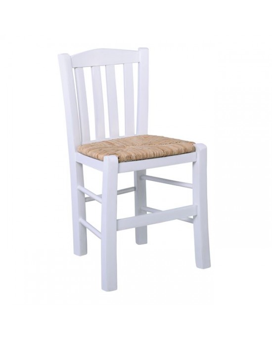 Ρ966,Ε8 CASA Chair Impregnation Lacquer White 42x45x88cm