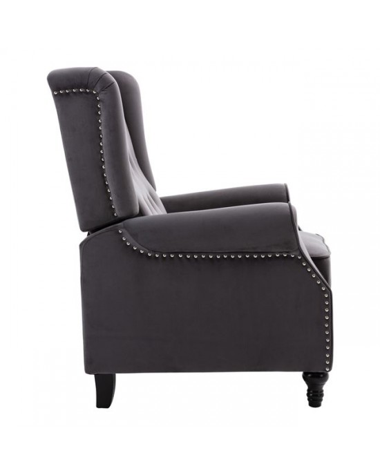 Ε7119,2 CHESTER Relax Armchair Berzera Living Room, Seating Fabric Velure Grey 78x85x104cm