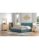 set-N63-yf-blue-honey-160 Bedroom Set No63 (for mattress 160x200) Fabric Blue/HoneyWood/ Melamine