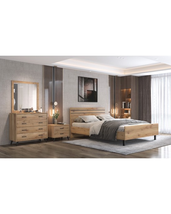 set-n81-140-meli No81 Bedroom Set (for mattress 140x190) Melamine Honey