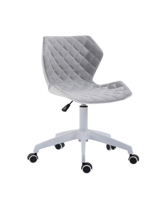 01.0237 A1700-W WHITE / GRAY FABRIC OFFICE CHAIR