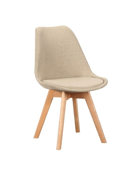 11.1594.S Billy (Σ4) Dining Chair Wooden Polypropylene Beige Fabric 48Χ55Χ82cm.