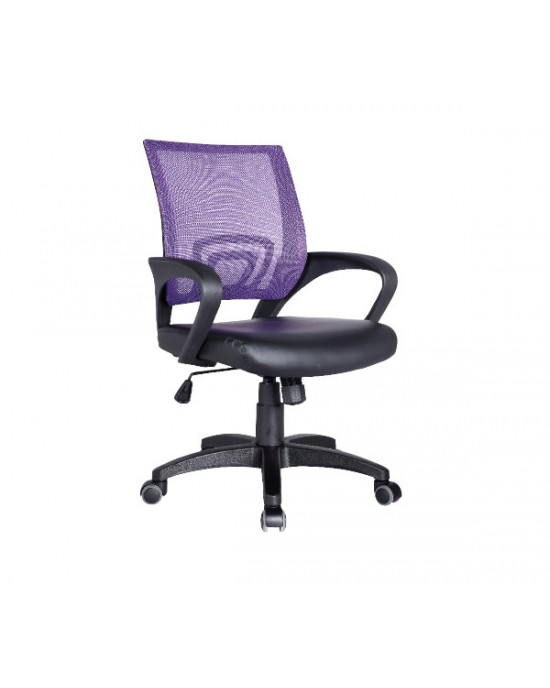 ΕΟ254,20 BF2101 (with relax) Office Armchair Purple Mesh/Black Pu