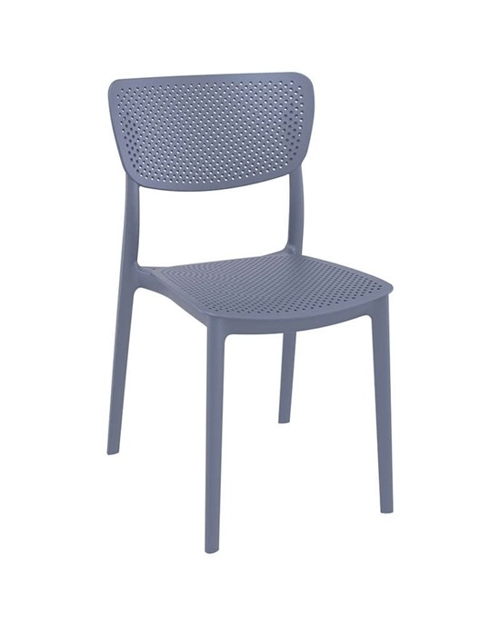20.0428 Lucy Polypropylene Chair Dark Gray 45Χ53Χ82cm.