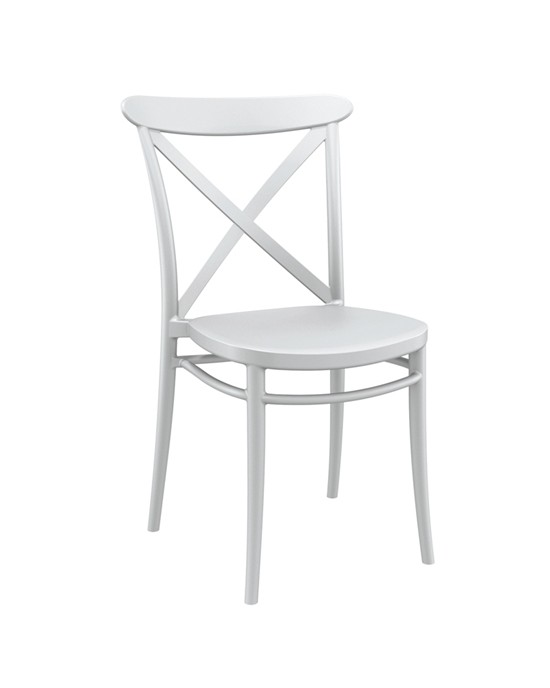 20.0587 Cross White Polypropylene Chair 51Χ51Χ87cm.