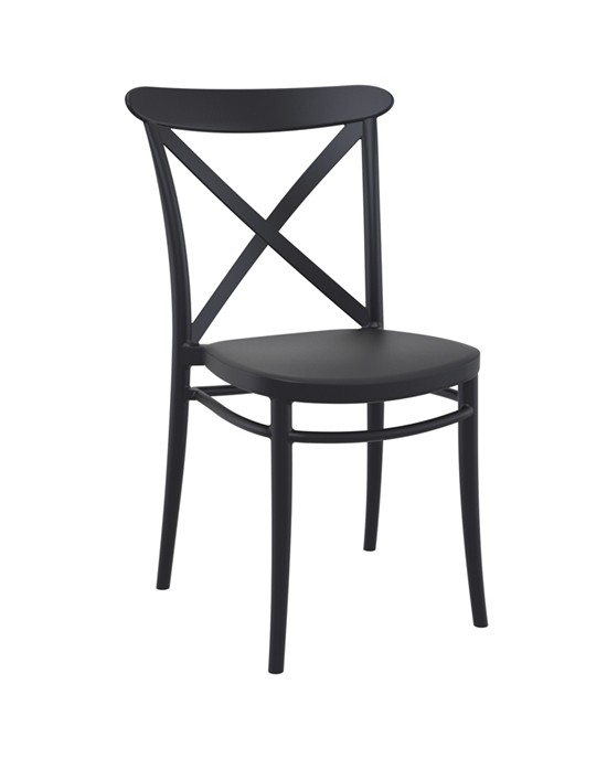 20.0588 Cross Black Polypropylene Chair 51Χ51Χ87cm.