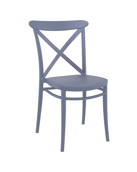 20.0589 Cross Dark Gray Polypropylene Chair 51Χ51Χ87cm.