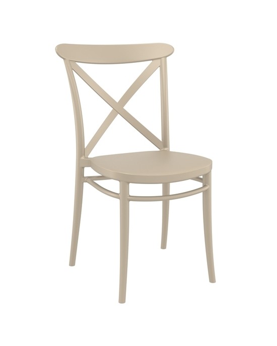 20.0590 Cross Taupe  Polypropylene Chair 51Χ51Χ87cm