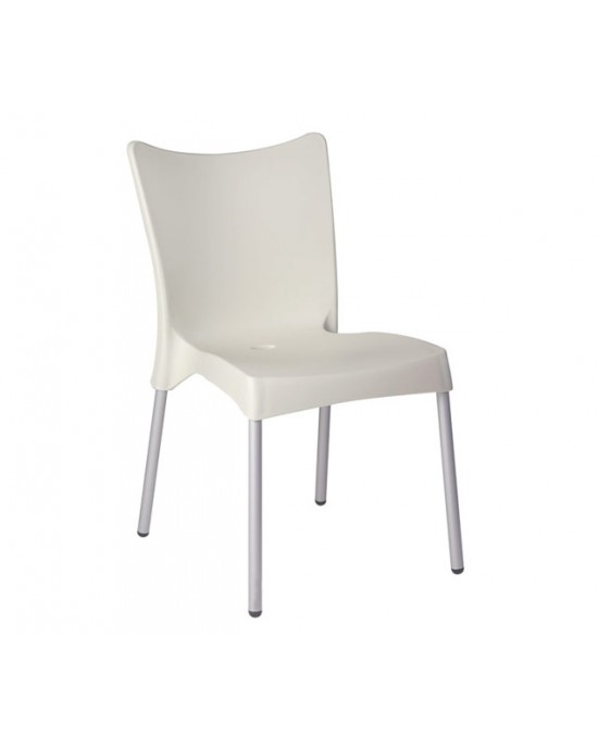 20.2656 Juliette Polypropylene Chair Aluminum Beige 48Χ53Χ83cm.