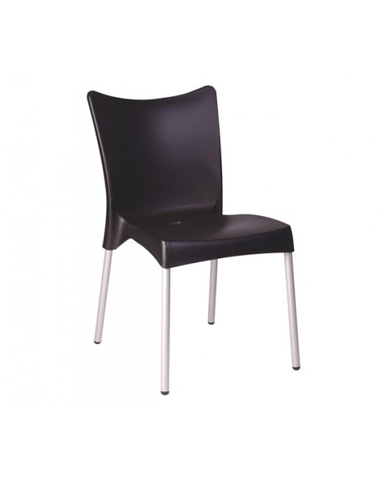 20.2659 Juliette Polypropylene Chair Aluminum Black 48Χ53Χ83cm.