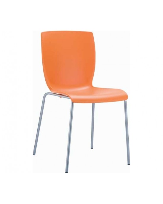 20.2676 Mio Polypropylene chair Metal Orange 47Χ50Χ80cm.