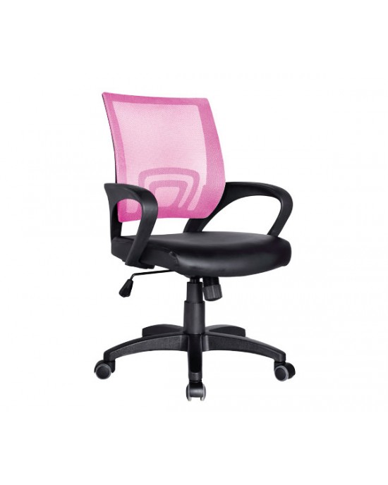 ΕΟ254,70 BF2101 (with relax) Office Armchair Pink Mesh/Black Pu
