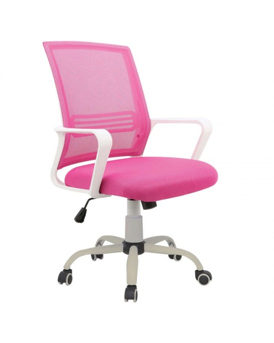01.0162 A1600-W WHITE / PINK MESH OFFICE ARMCHAIR