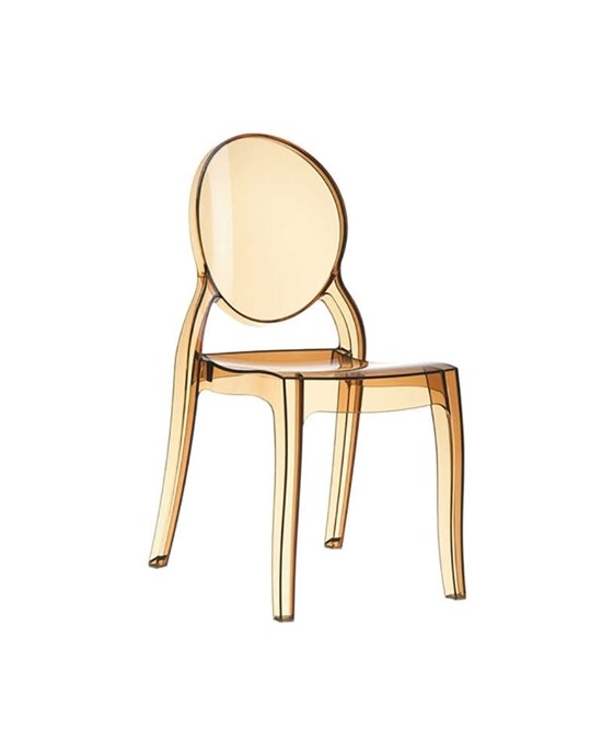 32.0019 Elizabeth Acrylic chair Amber Transparent 47X50X90cm.